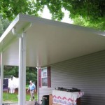 new porch with roof installed for mobile home