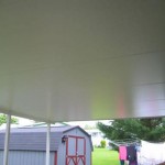 closeup of newly installed roof for mobile home porch