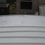 closeup of mobile home roof after re-roofing process